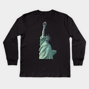 Lady Liberty Cutout Kids Long Sleeve T-Shirt